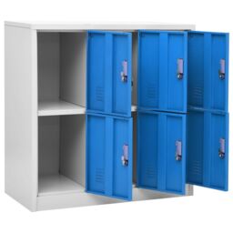 Berkfield Home Locker Cabinets 2 pcs Light Grey & Blue 90x45x92.5 cm Steel - thumbnail 6