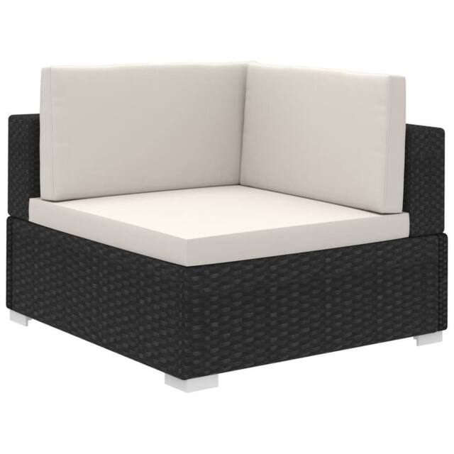 Berkfield Home Sturdy 8 Piece Garden Lounge Set with Cushions Poly Rattan Black - image 1