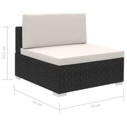 Berkfield Home Sturdy 8 Piece Garden Lounge Set with Cushions Poly Rattan Black - thumbnail 8