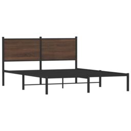 Berkfield Home Metal Bed Frame without Mattress Brown Oak 140x200 cm - thumbnail 3