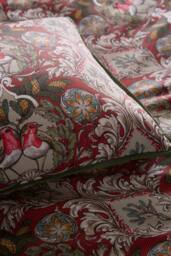 Laurence Llewelyn-Bowen 'Festive Robin' 100% Cotton Duvet Cover Set in Red - Size: Double - thumbnail 3