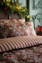 Laurence Llewelyn-Bowen 'Festive Robin' 100% Cotton Duvet Cover Set in Red - Size: Double - thumbnail 2