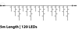 Xmas Haus Icicle Lights 60/40/20 Drop Black 5m/120 LED Warm White - thumbnail 2