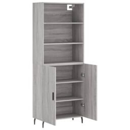 Berkfield Home Highboard Grey Sonoma 69.5x34x180 cm Engineered Wood - thumbnail 4