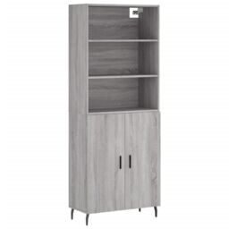 Berkfield Home Highboard Grey Sonoma 69.5x34x180 cm Engineered Wood - thumbnail 2