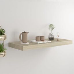 Berkfield Home Floating Wall Shelf Oak 60x23.5x3.8 cm MDF in Brown - thumbnail 1