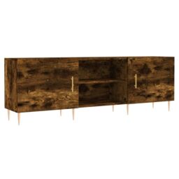 Berkfield Home TV Cabinet Smoked Oak 150x30x50 cm Engineered Wood in Brown - Size: 150 x 30 x 50 cm - thumbnail 2