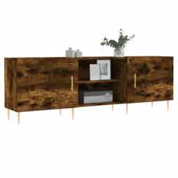 Berkfield Home TV Cabinet Smoked Oak 150x30x50 cm Engineered Wood in Brown - Size: 150 x 30 x 50 cm - thumbnail 3