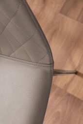 FurnitureboxUK Novara Clear Tempered Glass 100cm Round Dining Table with Chrome Starburst Legs & 4 Corona Faux Leather Silver Leg Chairs in Beige - thumbnail 9