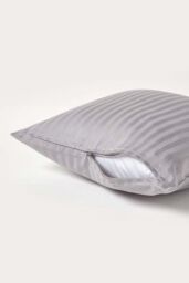 Homescapes Continental Egyptian Cotton Pillowcase 330 TC, 40 x 40 cm in Grey - thumbnail 3