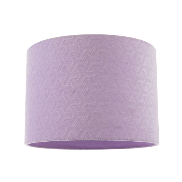 Happy Homewares Modern Lilac Velvet Fabric Drum Lampshade with Inner Cotton Lining - Size: 10 inches - image 1