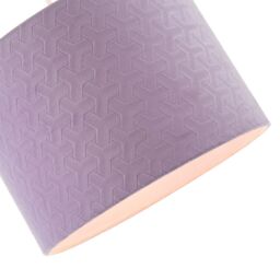 Happy Homewares Modern Lilac Velvet Fabric Drum Lampshade with Inner Cotton Lining - Size: 10 inches - thumbnail 3