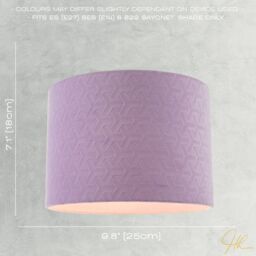 Happy Homewares Modern Lilac Velvet Fabric Drum Lampshade with Inner Cotton Lining - Size: 10 inches - thumbnail 6