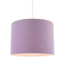 Happy Homewares Modern Lilac Velvet Fabric Drum Lampshade with Inner Cotton Lining - Size: 10 inches - thumbnail 2