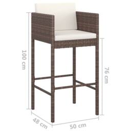 Berkfield Home Decorative 5 Piece Garden Bar Set with Cushions Poly Rattan Brown - thumbnail 8