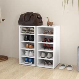 Berkfield Home Shoe Cabinets 2 pcs White 31.5x35x70 cm Engineered Wood - thumbnail 3