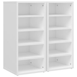 Berkfield Home Shoe Cabinets 2 pcs White 31.5x35x70 cm Engineered Wood - thumbnail 2