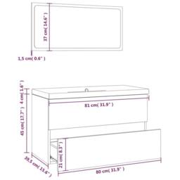 Berkfield Home Full Bathroom Furniture Set Grey Sonoma Engineered Wood - thumbnail 7
