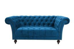 Birlea Chesterfield Sofa 2 Seater Chester Studded Settee in Blue - thumbnail 5
