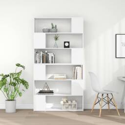 Berkfield Home Book Cabinet Room Divider White 100x24x188 cm - Size: 100 x 24 x 188 cm - thumbnail 3
