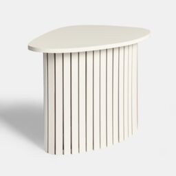 OHS Madison Ribbed Side Table Corner Bedroom Living Room Office Bedside in Cream - thumbnail 3