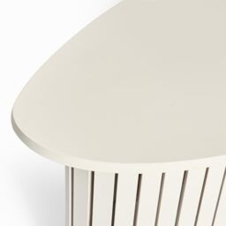 OHS Madison Ribbed Side Table Corner Bedroom Living Room Office Bedside in Cream - thumbnail 4