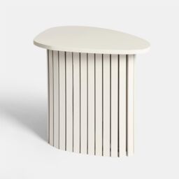 OHS Madison Ribbed Side Table Corner Bedroom Living Room Office Bedside in Cream - thumbnail 5