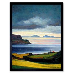 "Artery8 Wall Art Print Mull Of Kintyre Scotland Art Framed in Black - Size: W12"" x H16""" - thumbnail 1