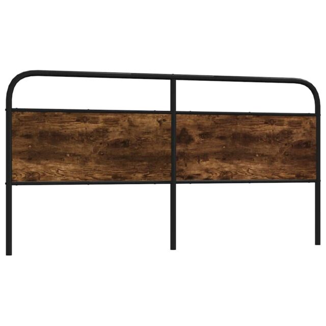 Berkfield Home Headboard Smoked Oak 180 cm Steel & Engineered Wood in Brown - image 1
