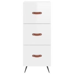 Berkfield Home Sideboard High Gloss White 34.5x34x90 cm Engineered Wood - thumbnail 6