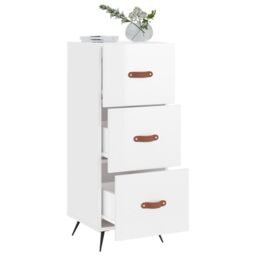 Berkfield Home Sideboard High Gloss White 34.5x34x90 cm Engineered Wood - thumbnail 4
