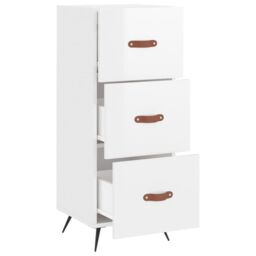 Berkfield Home Sideboard High Gloss White 34.5x34x90 cm Engineered Wood - thumbnail 5
