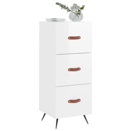 Berkfield Home Sideboard High Gloss White 34.5x34x90 cm Engineered Wood - thumbnail 3