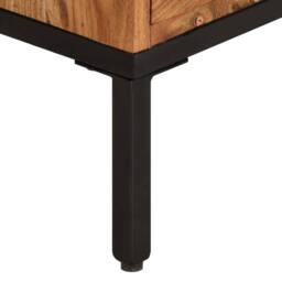 Berkfield Home TV Cabinet Honey Brown & Grey 110x30x50 cm Solid Wood Acacia - Size: 110 x 30 x 50 cm - thumbnail 7