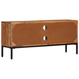 Berkfield Home TV Cabinet Honey Brown & Grey 110x30x50 cm Solid Wood Acacia - Size: 110 x 30 x 50 cm - thumbnail 5