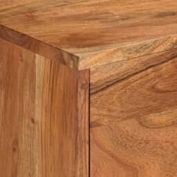 Berkfield Home TV Cabinet Honey Brown & Grey 110x30x50 cm Solid Wood Acacia - Size: 110 x 30 x 50 cm - thumbnail 6