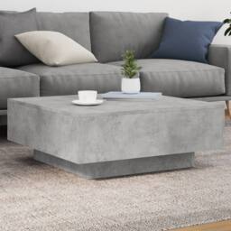 Berkfield Home Coffee Table Concrete Grey 80x80x31 cm Engineered Wood - Size: 80 x 80 x 31 cm - thumbnail 2