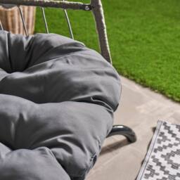 OHS Double Hanging Egg Chair Folding Swing Seat Hammock Patio Garden in Charcoal - thumbnail 4