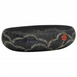 Berkfield Home Countertop Basin Black Oval 59x40x15 cm Ceramic - Size: 59 x 40 x 15 cm