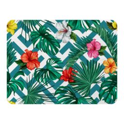 Benjamin Tate Design Tropical Leaves & Geometrics Blanket in Natural - Size: 120 cm x 150 cm - thumbnail 1