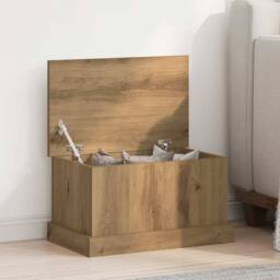 Berkfield Home Storage Box Artisan Oak 30x50x28 cm Engineered Wood in Brown - Size: 30 x 50 x 28 cm - thumbnail 2