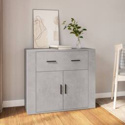 Berkfield Home Sideboard Concrete Grey 80x33x70 cm Engineered Wood - Size: 80 x 33 x 70 cm - thumbnail 2