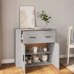 Berkfield Home Sideboard Concrete Grey 80x33x70 cm Engineered Wood - Size: 80 x 33 x 70 cm - thumbnail 6