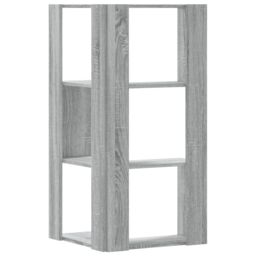 Berkfield Home Corner Bookcase 3-Tier Grey Sonoma 50x50x102 cm Engineered Wood - Size: 50 x 50 x 102 cm - thumbnail 6