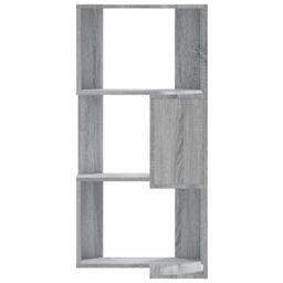 Berkfield Home Corner Bookcase 3-Tier Grey Sonoma 50x50x102 cm Engineered Wood - Size: 50 x 50 x 102 cm - thumbnail 4