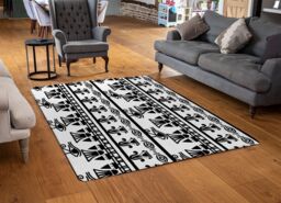 Benjamin Tate Design Egyptian Eye Of Horus Heiroglyphs Rug in Natural - Size: Large - thumbnail 2