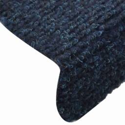 Berkfield Home Self-adhesive Stair Mats 5 pcs Navy 65x21x4 cm Needle Punch - Size: Medium - thumbnail 6