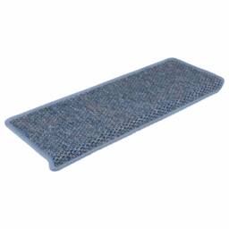 Berkfield Home Stair Mats Self-adhesive Sisal-Look 15 pcs 65x21x4 cm Blue - Size: Medium - thumbnail 3
