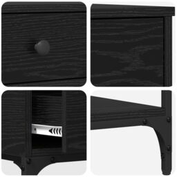 Berkfield Home Console Table Black Oak 75x34.5x75 cm Engineered Wood - thumbnail 8