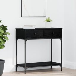 Berkfield Home Console Table Black Oak 75x34.5x75 cm Engineered Wood